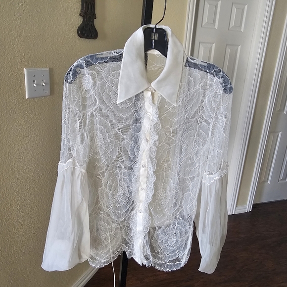 Valentino 3pc Cream and Black Top/Cami/Pant Set Size S - Picture 7 of 15